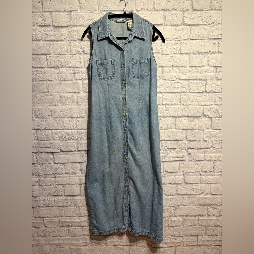 Faded Glory Light Blue Denim 90s Dress Small